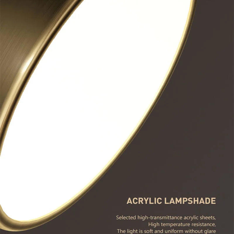 Axyaa Round Copper LED Ceiling Lights for Home Decor, Bedroom, Living Room