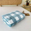 Axyaa Winter Grid Flannel Blanket | Thick Fleece Sofa Cover | Soft & Cozy Bedspread