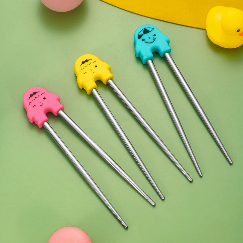 Axyaa Kids' Cartoon Dining Chopsticks Set for Beginners with Removable Feature
