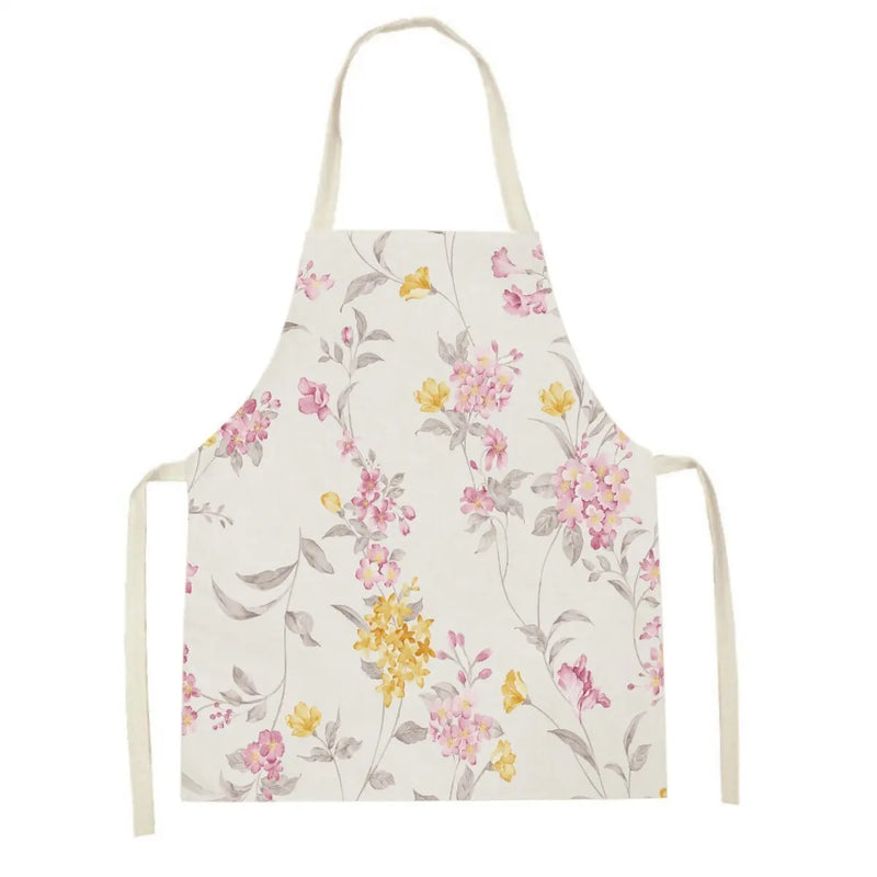 Axyaa Pink Tulip Kitchen Apron for Men and Women - Minimalist Floral Plant Design