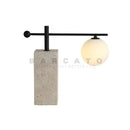 Axyaa Yellow Travertine Desk Lamp: Modern LED Table Light for Living Room.