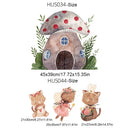Axyaa Boho Mushroom Fabric House Wall Decals for Kids Room and Nursery