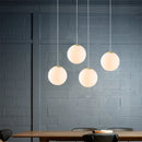Axya Milk White Glass Ball Pendant Chandelier
