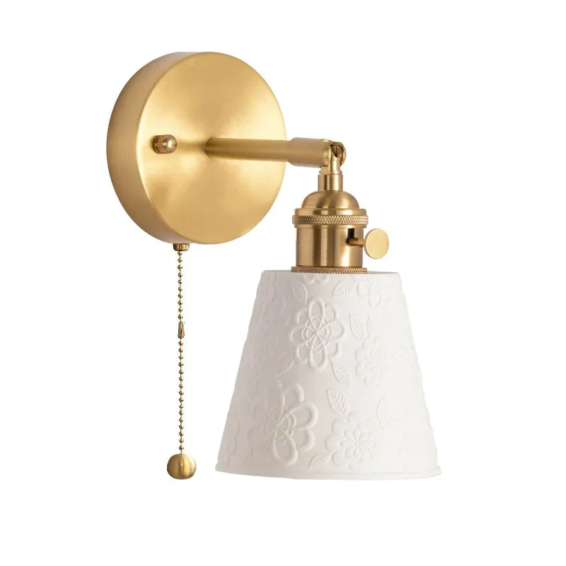 Axyaa White Ceramic LED Wall Sconce for Home Bedroom Living Room Bathroom Mirror