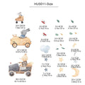 Nordic Style Mouse Animal Car Wall Decals by Axyaa for Nursery Bedroom Kids Home