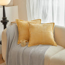 Axyaa Corduroy Splicing Cushion Cover 45X45CM - Soft Solid Throw Pillowcase