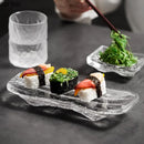 Axyaa Glass Sashimi Sushi Plates: Simple, Elegant Tableware for Serving Snacks and Desserts