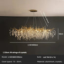 Axyaa Crystal LED Pendant Lights Gold Branch Chandelier Fixture