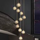 Axyaa Crystal Chandelier Stair Pendant Living Room Lights Interior Lighting