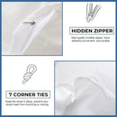 Axyaa Luxury Egyptian Cotton Duvet Cover Queen Size, Silky Soft & Breathable White Quilt