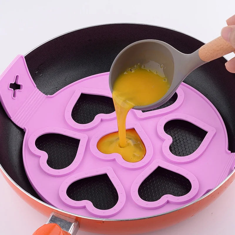 Axyaa Silicone Egg Frying Mold Nonstick Pancake Maker Kitchen Tool