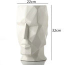 Axyaa Geometric Origami Vase Human Head Golden Abstract Figurine Home Decor