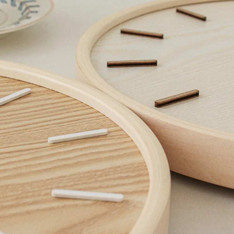 Axya Wooden Quartz Wall Clock Simple Modern Decorative Round Style