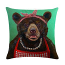 Axyaa Animal Oil Painting Pillowcase: Flax Sofa Cushion Adornment Cover