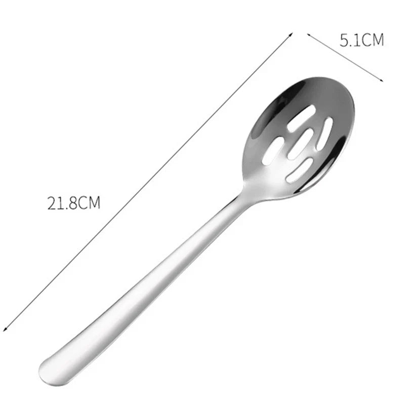 Axyaa Stainless Steel Long Handle Soup Spoon Colander Mixing Teaspoon Set