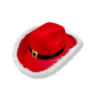 Axyaa Christmas Red Cowboy Hat with LED Lights
