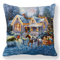 Axyaa Santa Print Pillowcase for Christmas and New Year Decor