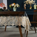 Axyaa Waterproof Clear PVC Lace Tablecloth for Dining Table Outdoor Party Decor