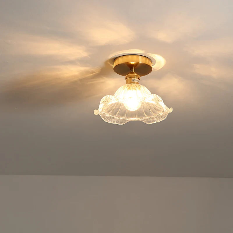 Axyaa Copper Glass LED Ceiling Light for Home Decor - Nordic Style Fixtures