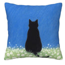 Axyaa Butterfly & Cat Landscape Pillow Cover - Sofa, Bedroom, Car Pattern Cushion Cover