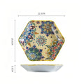 Axyaa Bohemian Hexagonal Ceramic Plate Set - Creative Under-glaze High-end Fish Platter