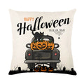 Axyaa Halloween Letter-Print Pillowcase Cojines for Home Sofa Decor
