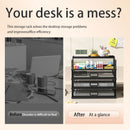 Axyaa 4-Tier Stackable Letter Tray Desk Organizer with Pen Holder