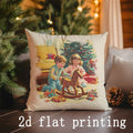 Axyaa Christmas Cute Patterns Pillow Covers for Sofa, Bedroom, Car