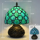 Axyaa Red Rose Stained Glass Table Lamp 8" - Bedroom Living Room Home Office