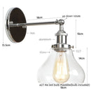 Axyaa Red Bronze LED Wall Lamp with Pull Chain Switch and Clear Glass