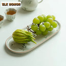 Axyaa Hand-Painted Bamboo Tea Tray: Small, Rectangular, Multi-Use Serving Dish