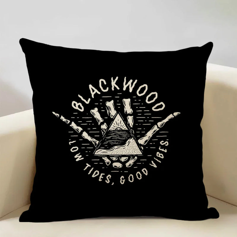 Axyaa Skull Head Pillow Cover Black Cartoon Design 45x45cm