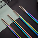 Axyaa Titanium Stainless Steel Chinese Chopsticks 304 Square Colorful Chinese Style