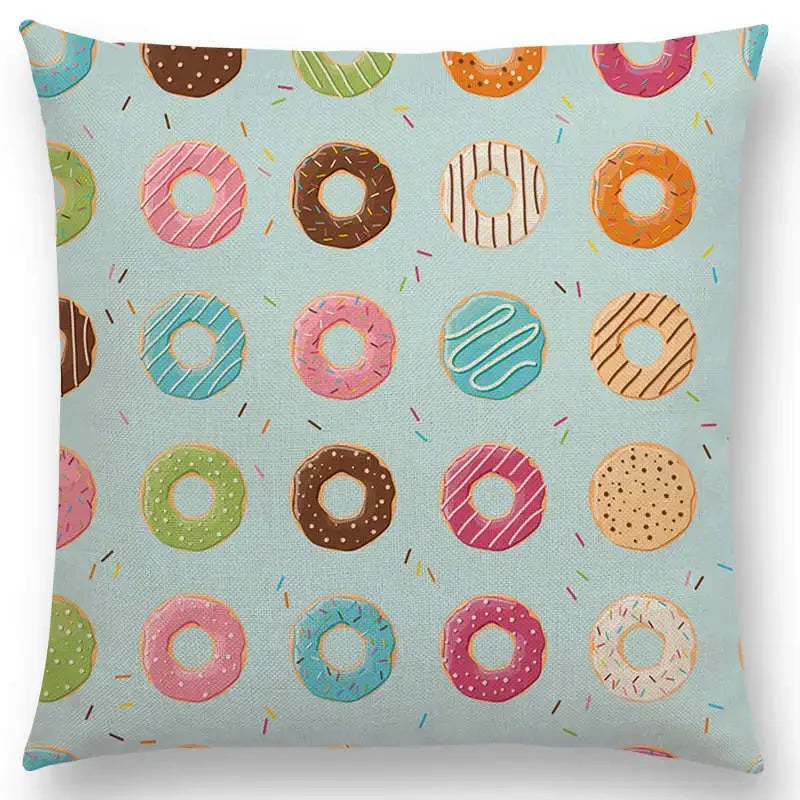 Axyaa Chocolate Candy Donuts Ice Cream Cushion Cover Party Throw Pillow Case