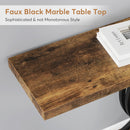 Axyaa Geometric Frame Brown Console Table