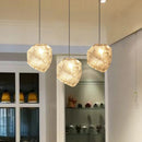 Axyaa Modern Ice Cake Glass Chandelier for Kitchen, Bedroom, and Bar Decorative Pendant Lighting