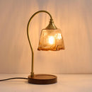 Axyaa Glass Table Lamp LED Light Fixture for Living Room, Bedroom, and Study