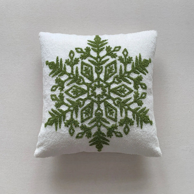 Axyaa Christmas Deer Snowflake Cushion Cover - Home Sofa Decor