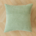 Red Striped Pattern Modern Corduroy Throw Pillow Cover by Axyaa