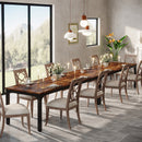 Axyaa Rustic Wood Dining Table, 200cm Long Rectangular Kitchen Table for 6-8 People