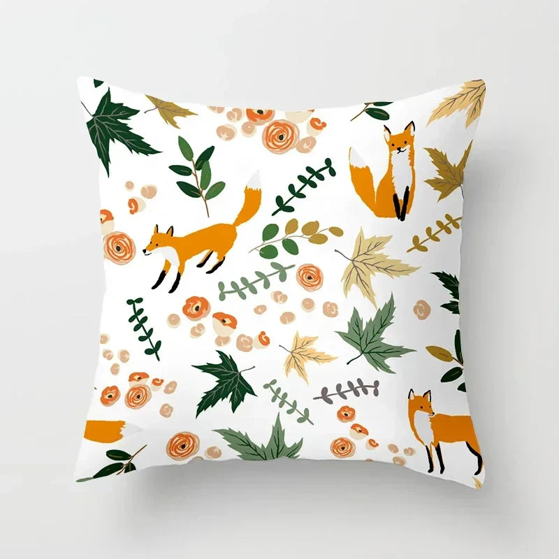 Axyaa Cartoon Animal Cushion Cover 45*45 Sofa Pillowcase Decorative Throw Pillow