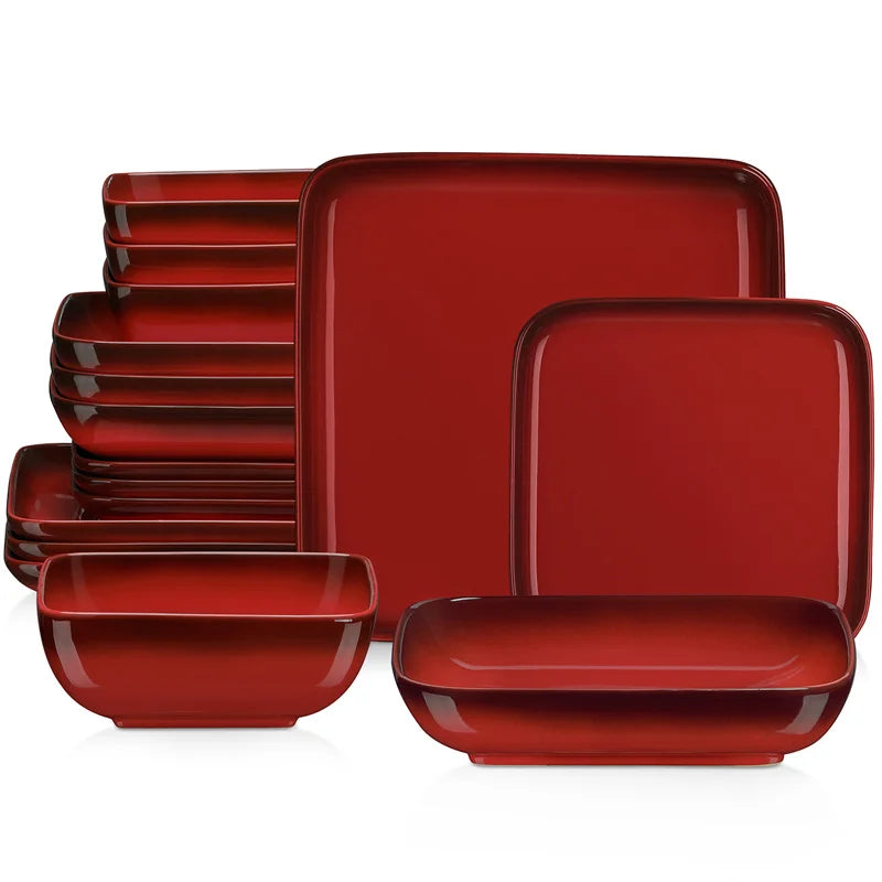 Axya™ Stoneware Dinner Set for 4, 16 Piece Tableware in Gradient Red