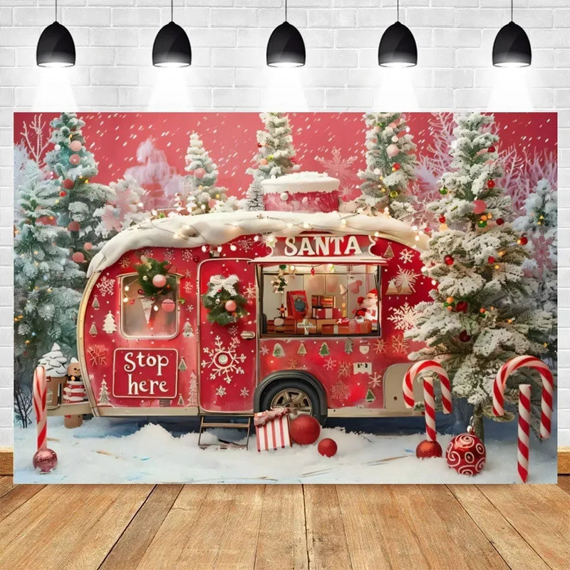 Axyaa Christmas Party Decoration Background Cloth Car & Tree Hanging Cloth