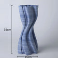 Axyaa Blue Stripes Ceramic Vase: Creative Floral Arrangement Table Decor