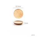 Axyaa Solid Wood Round Tea Plate for Desserts, Fruits, and Snacks