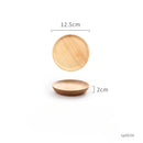 Axyaa Solid Wood Round Tea Plate for Desserts, Fruits, and Snacks