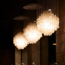 Axyaa Mother of Pearl Chandelier: Unique Danish Design Shell Pendant Light for Living Room, Dining, Villa & Staircase