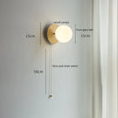 Axyaa Glass Ball LED Wall Light with Pull Chain Switch - Copper Finish