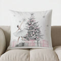 Axyaa Merry & Bright Ballet Girl Pillow Cover for Sofa, Bedroom, Car