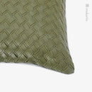 Axyaa Green Hand-Woven Geometric Waist Pillow for Bedroom and Car